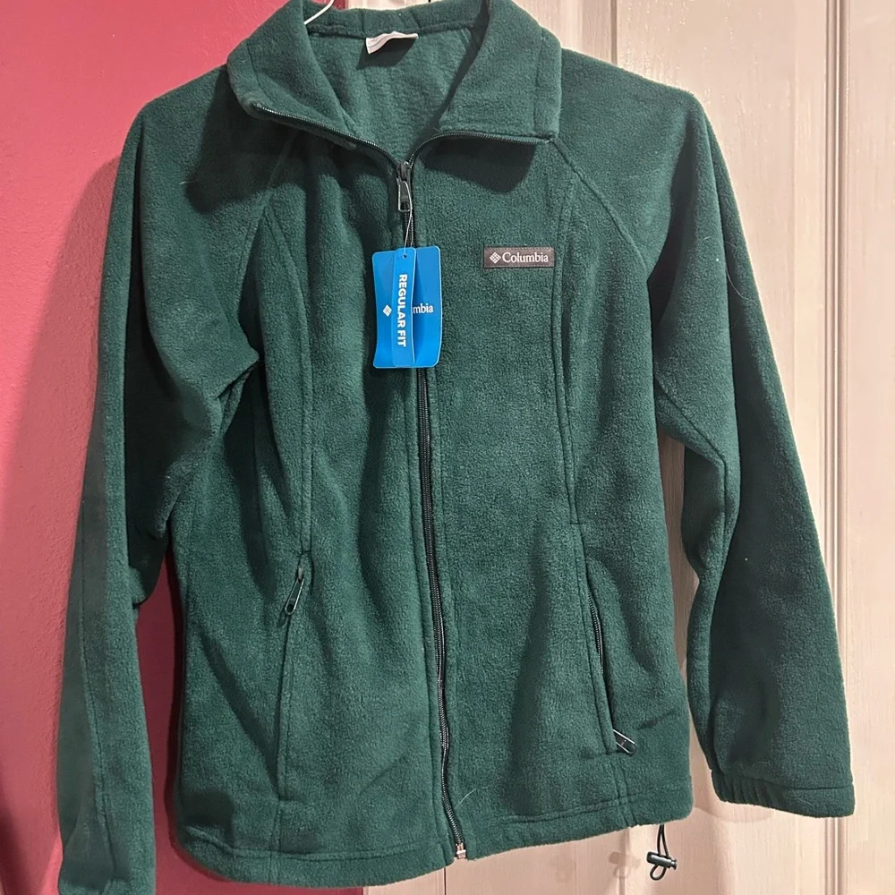 Columbia Benton Springs Full Zip Deep Green Fleece Women’s Jacket - Picture 1 of 6